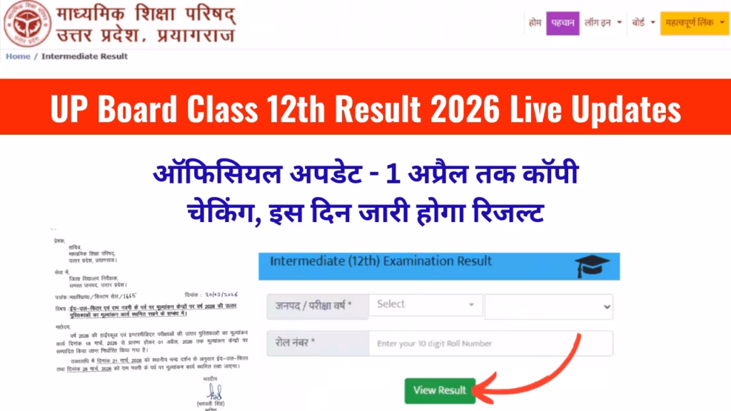 UP Board Class 12th Result 2026 Live Updates