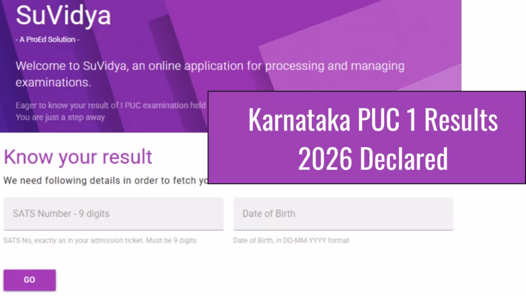 Karnataka PUC 1 Results 2026