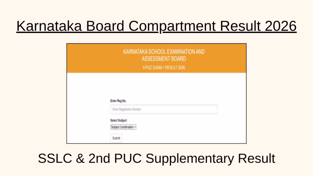 Karnataka Board Compartment Result 2026