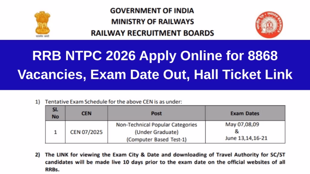 RRB NTPC 2026 Apply Online